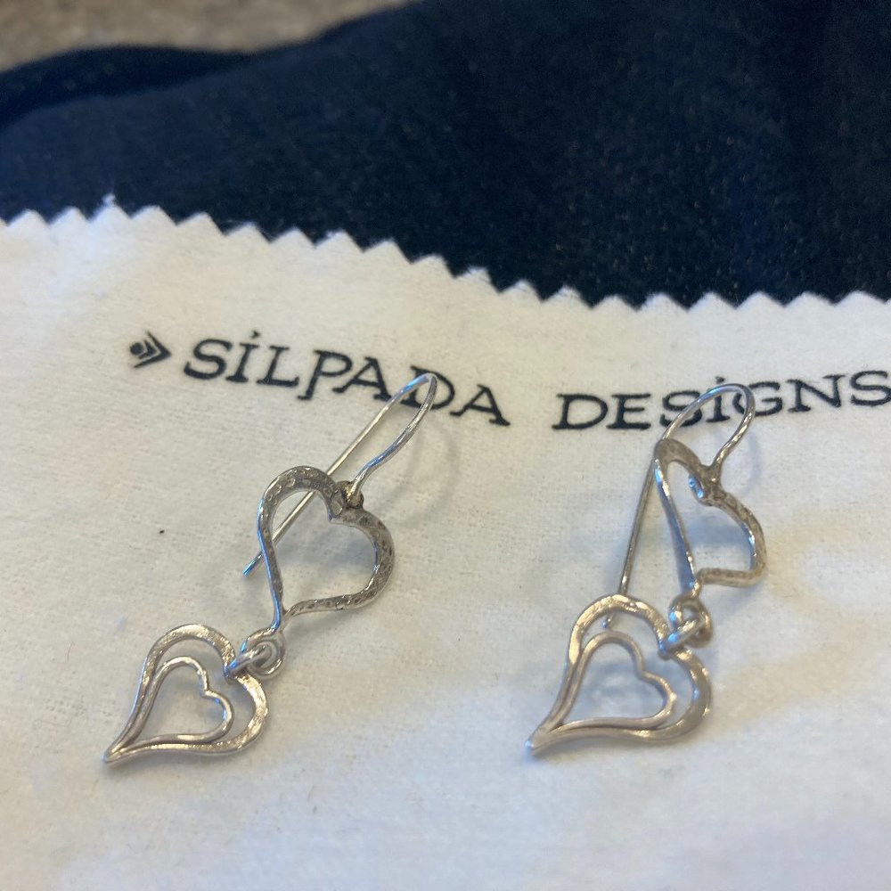 .925 Sterling Silpada Heart Earrings